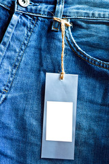 Jeans background crop with blank label