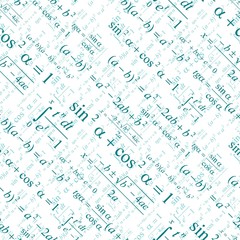Fototapeta premium Seamlessly vector wallpaper mathematics on white