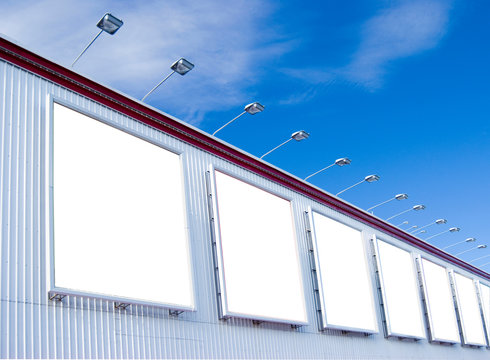 Multiple Blank Billboard With Lamps