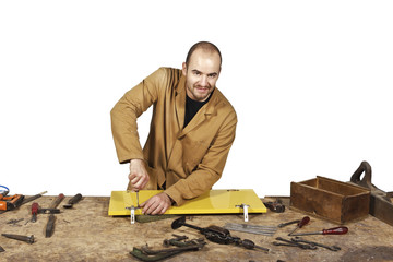 carpenter on white
