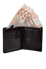 Leather wallet and money