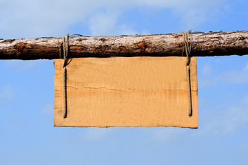 natural wooden sign