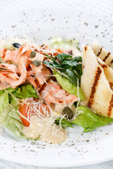 Salad with croutons.