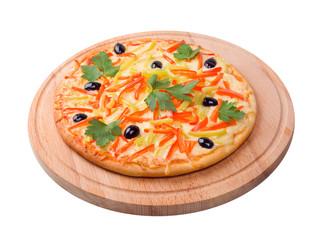 home pizza m paprika and olive Closeup