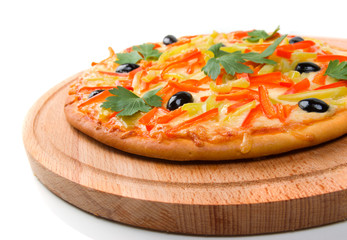 home pizza m paprika and olive Closeup