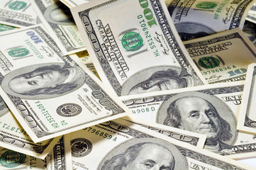 Dollar banknotes macro