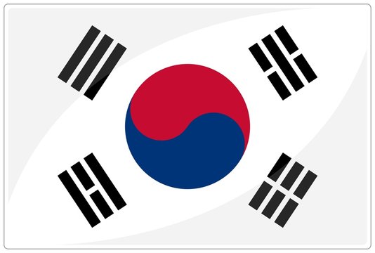 drapeau glassy corée du sud south korea flag