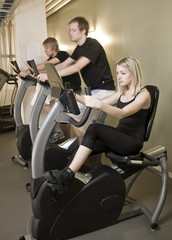 Three people spinning