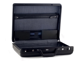 Opened black briefcase for documents