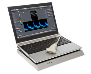 Ultrasound devices on a white background