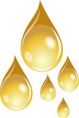 Illustration von 5 goldenen Wassertropfen