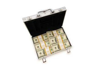 Money in the case isolated on white