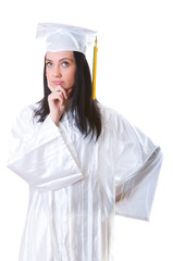 Young graduate isolated on the white background