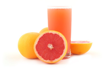 Grapefruit juice and ripe grapefruits