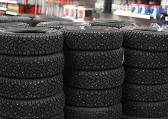 Number of automobile tyres in a supermarket
