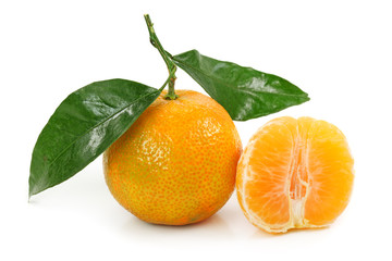 Orange clementine isolated on white background