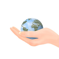 Hand Holding World