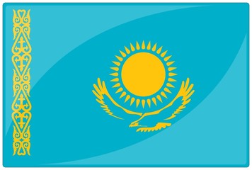 drapeau glassy kazakhstan flag