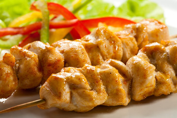 Grilled meat and vegetables