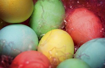 Eggs in Easter basket