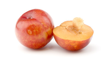 Plum isolated on white background.