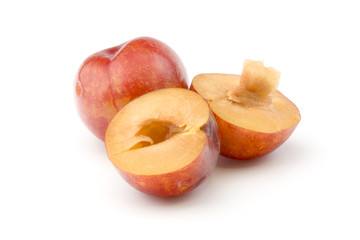 Plum isolated on white background.