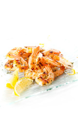 tasty grilled prawn salad