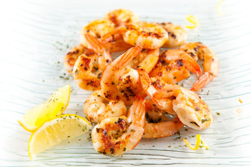 tasty grilled prawn salad