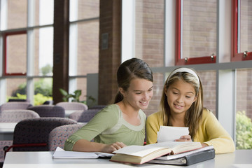 Girls doing homework