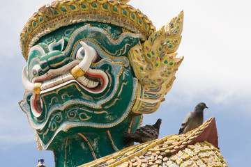 Traditional Thai sculpture in the Grand palace area in Bangkok