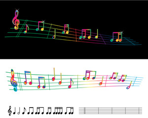 Naklejka premium rainbow sheet music