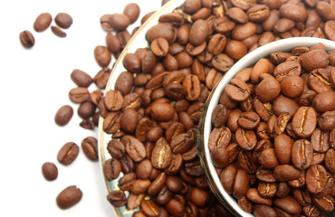 Coffee beans in the cup
