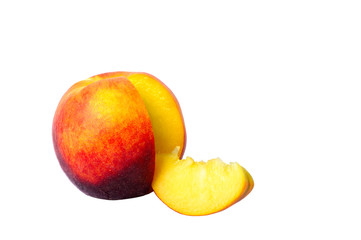 single sliced peach - isolated