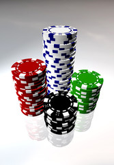 Pokerchips Gestapelt