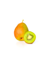 pear and sliced kiwi fruit