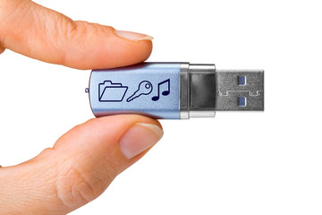 Flash drive in hand