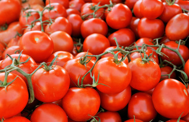 many red tomatoes - vegetable market