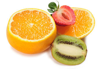 Diet fruit. Clipping path