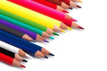 Color pencils  on white background