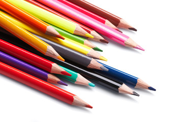 Color pencils  on white background