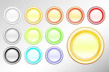 set of shiny empty vector buttons