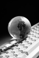 Globe and keyboard