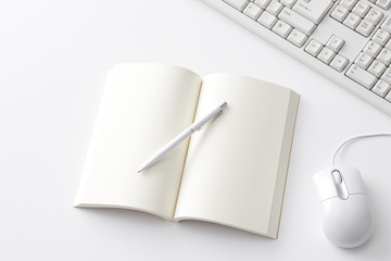 Computer and note on desk