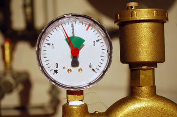 manometer as part of a central heating