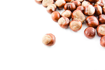Isolated chestnuts background