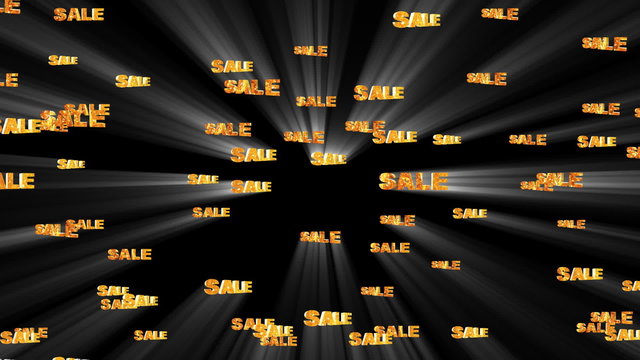 Black background with words spelling Sale in yellow colour
