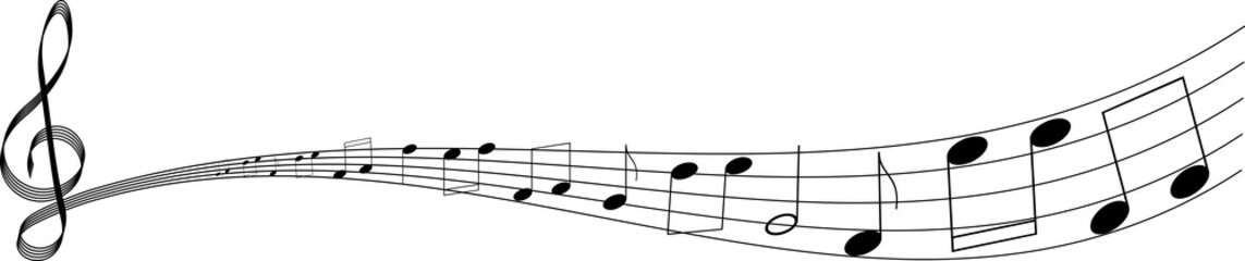isolated clef with notes on white background