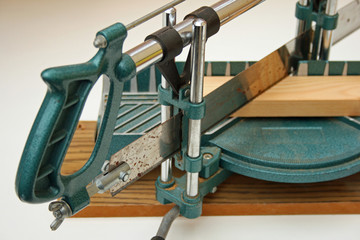 mitre saw and wood