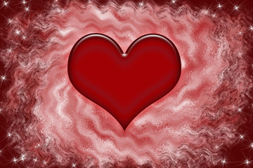Serce on an abstract red background © Ruslan Lischuk