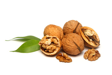 Walnuts isolated on white